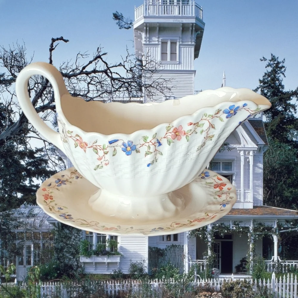 Dale Wicker Pattern Gravy Boat By Spode